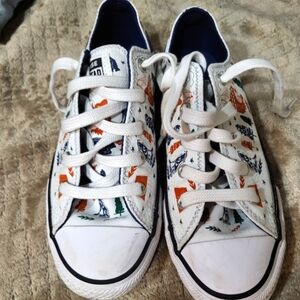 Converse Kids White and Orange Graphic/Camp Sneakers Size‎ 2.5